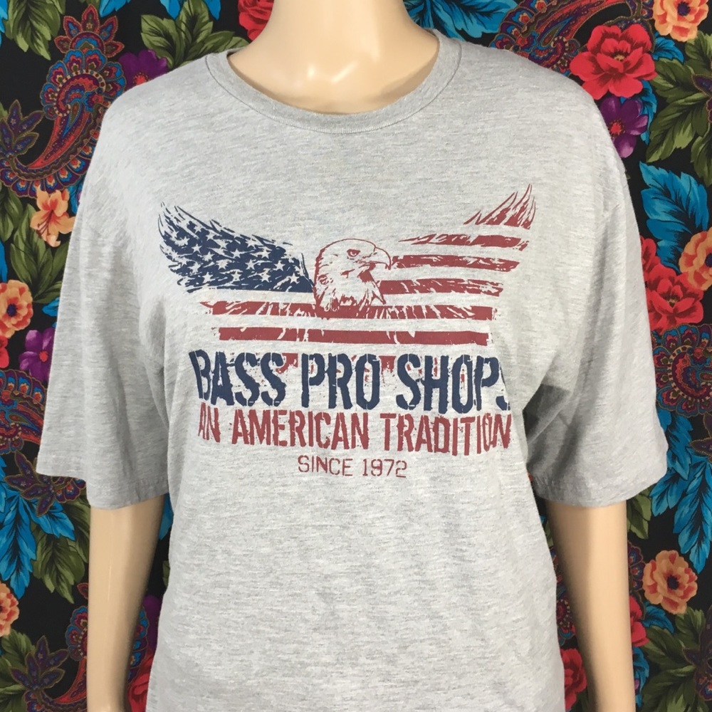MENS BASS PRO SHOP SHIRT US FLAG EAGLE TEE
